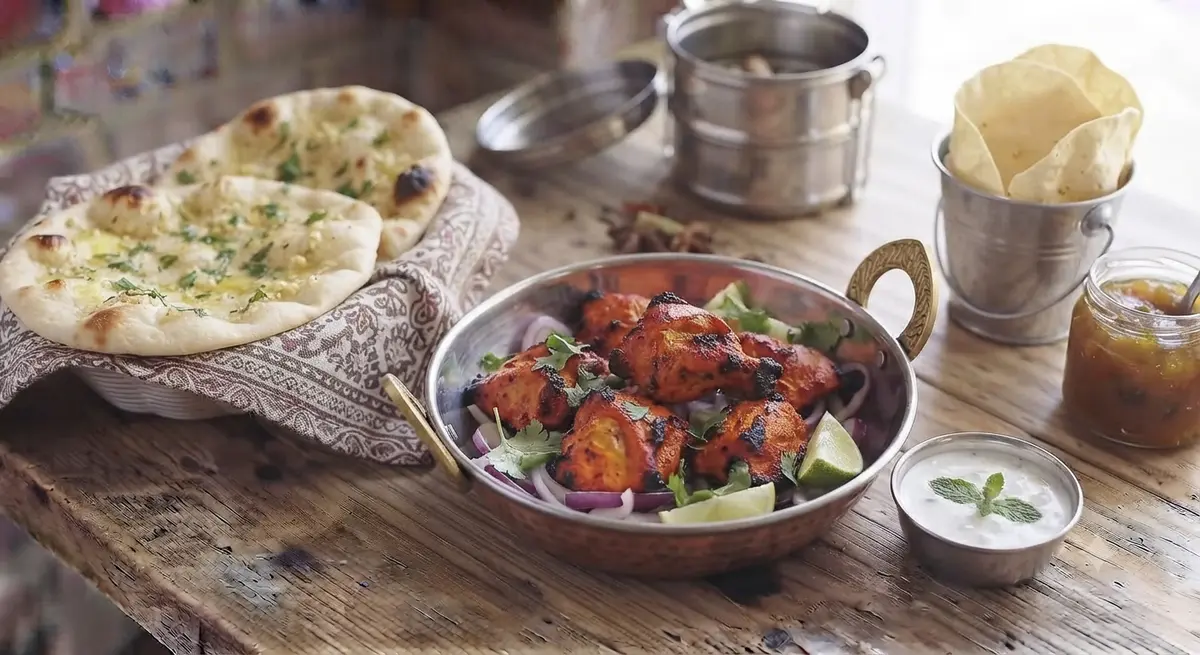 Takeout Tandoori Chicken with Fast Garlic Naan